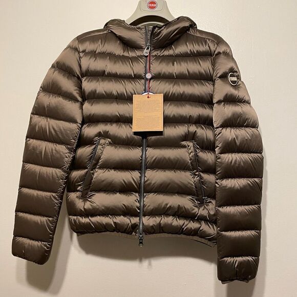 Colmar iridescent down warm jacket with fixed hood natural 🪶 feather pudding 42 - Picture 1 of 16